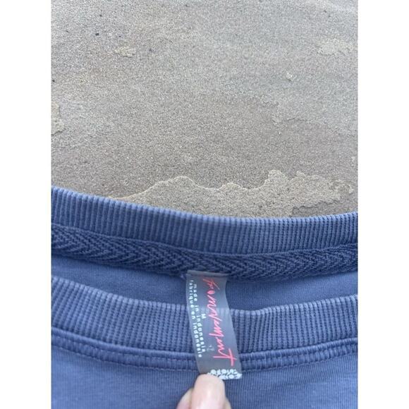 Free People Movement Inspire Crop Pullover Size Medium Purple Oversized High Low - Picture 2 of 3